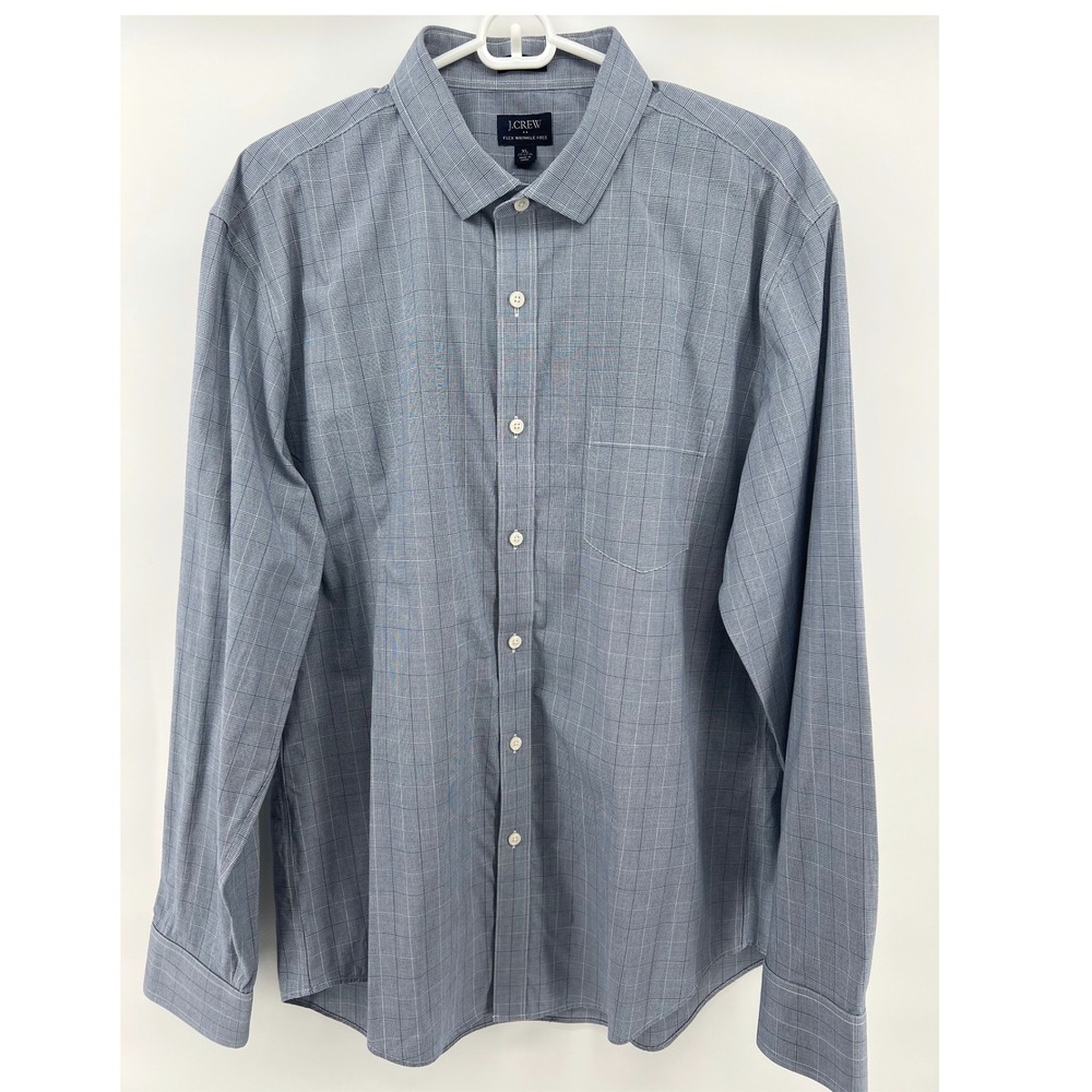 J.Crew Men's XL Thompson Wrinkle Free Button Down Shirt Long Sleeve Blue Office